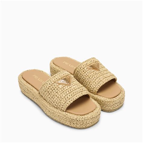 prada raffia platform sandals